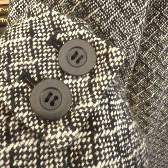 New York & Company Wool Blend Tweed Coat Black White 12 - Picture 4 of 6